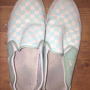 Teal Checkered Vans